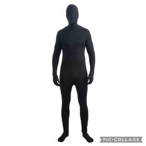 Mens HALLOWEEN black bodysuit morphsuit XL forum novelties